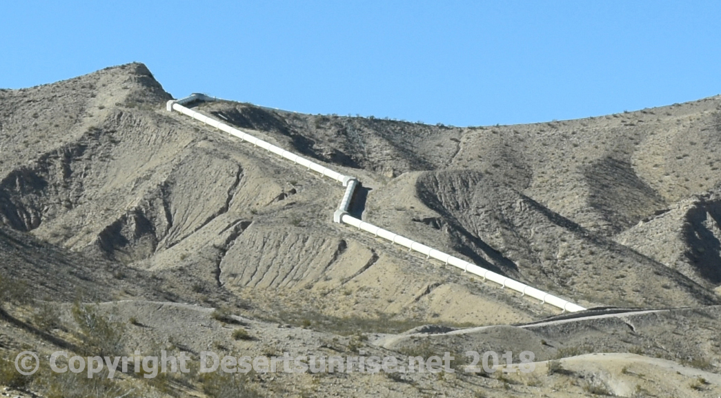 close up the LA Aqueduct at the Jawbone Road